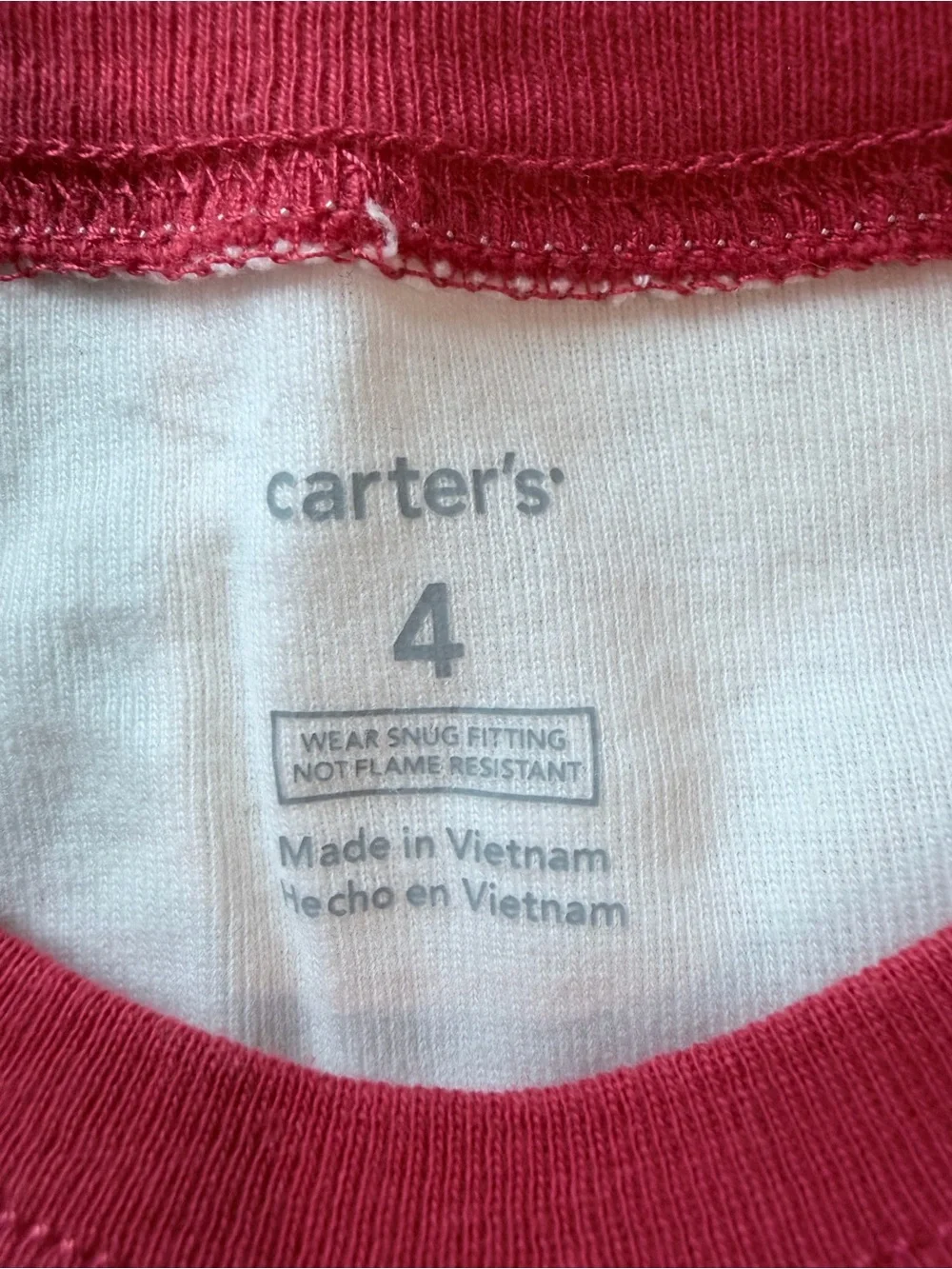 Carter's White & Green Reindeer Pajama Set with Red Trim